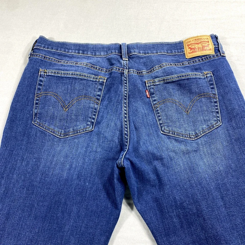 Levis‎ Boyfriend Jeans Womens 36x25 Blue Denim Mid Rise Casual Comfort Stretch ^